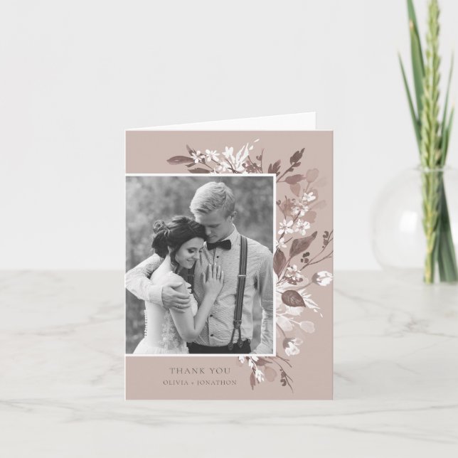 Herbst Flora Foto Vielen Dank Dankeskarte (Vorderseite)