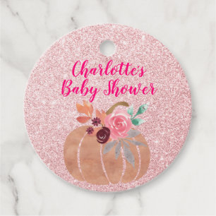 Herbst Floral Pumpkin Baby Dusche Rose Gold Geschenkanhänger