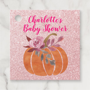 Herbst Floral Pumpkin Baby Dusche Rose Gold Geschenkanhänger