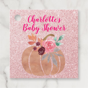 Herbst Floral Pumpkin Baby Dusche Rose Gold Geschenkanhänger