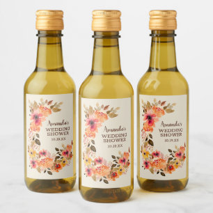 Herbst Floral Swai Mini Weinetikett