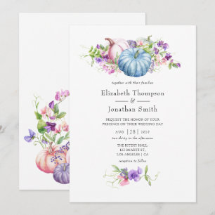 Herbst - Florale Hochzeit im Herbst Einladung