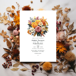 Herbst - Florale Hochzeit im Herbst Einladung