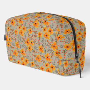 Herbst florales Muster Sage Green Waschbeutel
