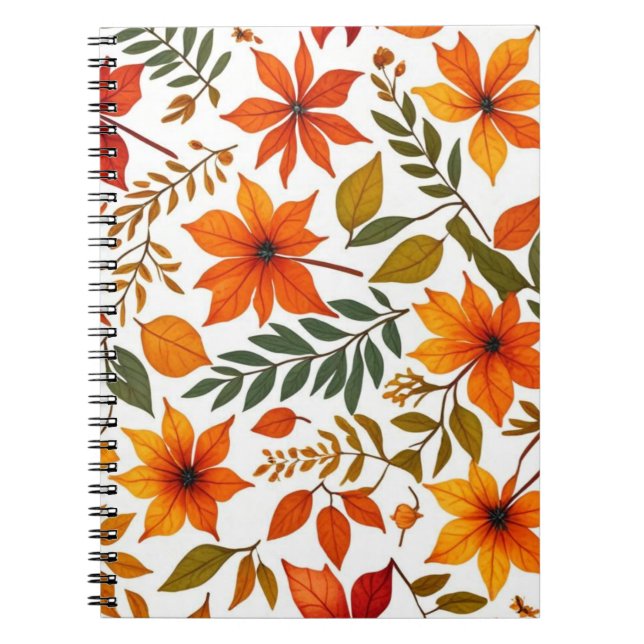 Herbst Florals & Blätter Notebook Notizblock (Vorderseite)