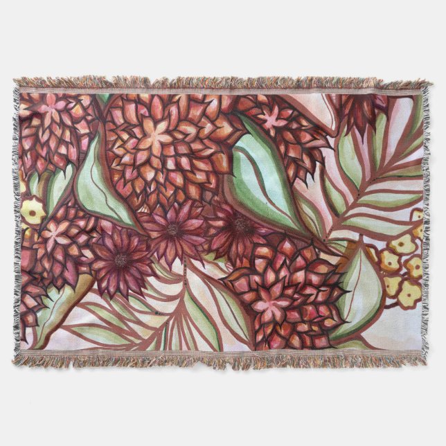 Herbst Florals Blume Herbst Kulturpass Abstrakt Decke (Vorderseite)