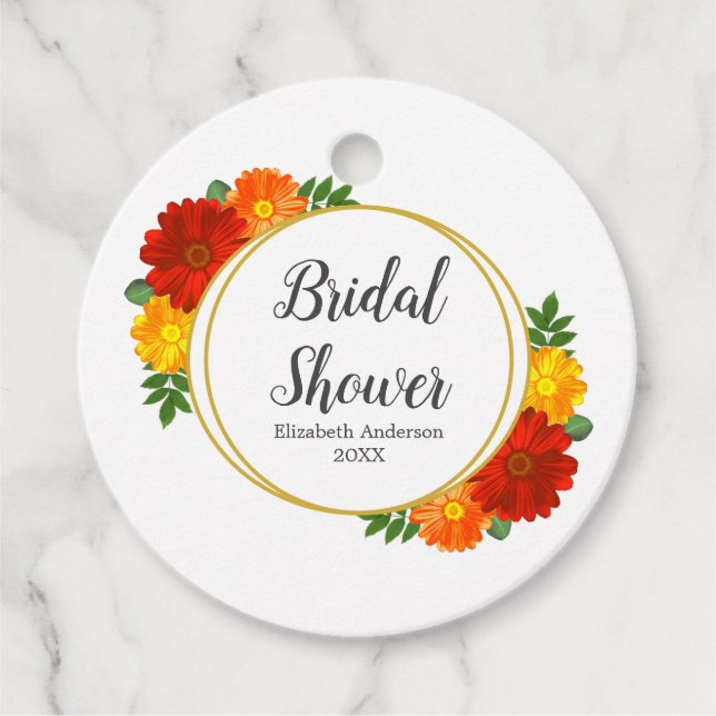 Herbst-Florals-Brautparty Geschenkanhänger (Vorderseite)