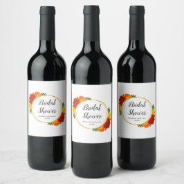 Herbst-Florals-Brautparty Weinetikett