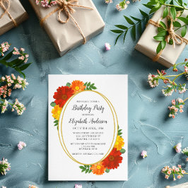 Herbst Florals Geburtstag Einladung