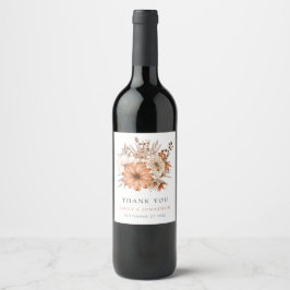 Herbst Florals Neuauflage Name Datum Hochzeit Weinetikett