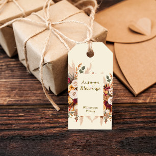 Herbst Florals personalisieren Geschenkanhänger