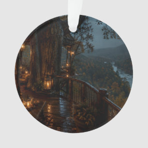 Herbst-Fluss Lodge Balkon-Ornament Ornament