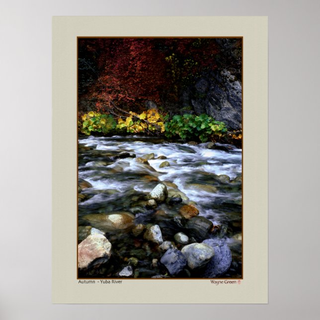 Herbst - Fluss Yuba, Kalifornien Poster (Vorne)
