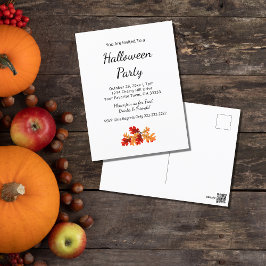 Herbst-Foliage Elegantes Herbst-Halloween-Party Postkarte