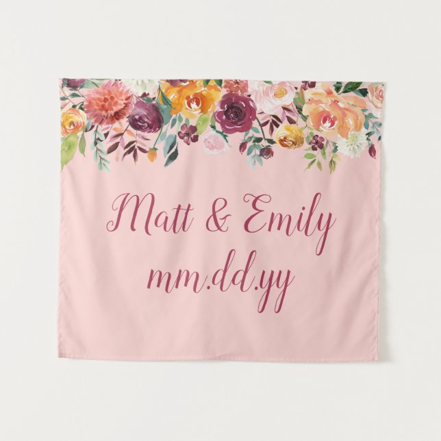 Herbst Foto Stand Prop Boho Herbstwoche Hintergrun Wandteppich (Vorderseite (Horizontal))