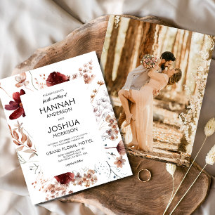 Herbst-Foto-Wildblumen-Hochzeitseinladung auf Inst Flyer