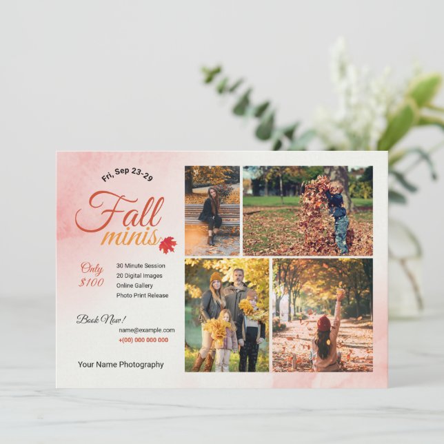 Herbst-Fotografie-Mini-Session-Vorlage (Stehend Vorderseite)