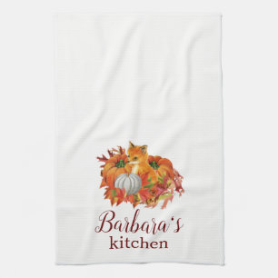 Herbst Fox Pumpkins Personalisierte Küchentücher