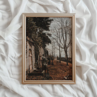 Herbst-Friedhofsdruck, Vintage-Druckkunst, Moo Poster