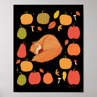 Herbst-Fuchs-Druck, Wertposter-Papier (matt) Poster