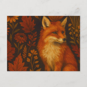 Herbst-Fuchs-Kunstposter - Herbstwald Postkarte