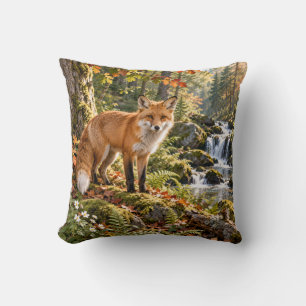 Herbst-Fuchs-Wald-Wasserfall Kissen