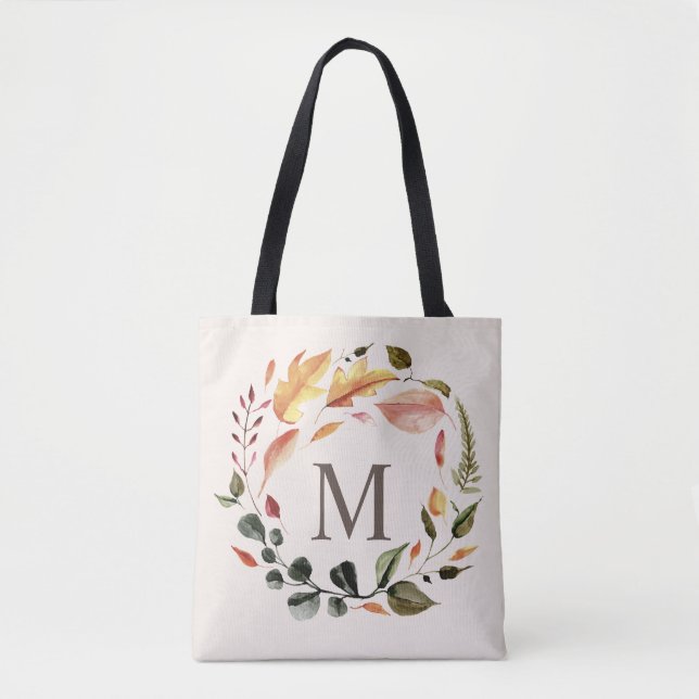Herbst fühlen sich elegant Kranzmonogramm Tasche (Vorderseite)