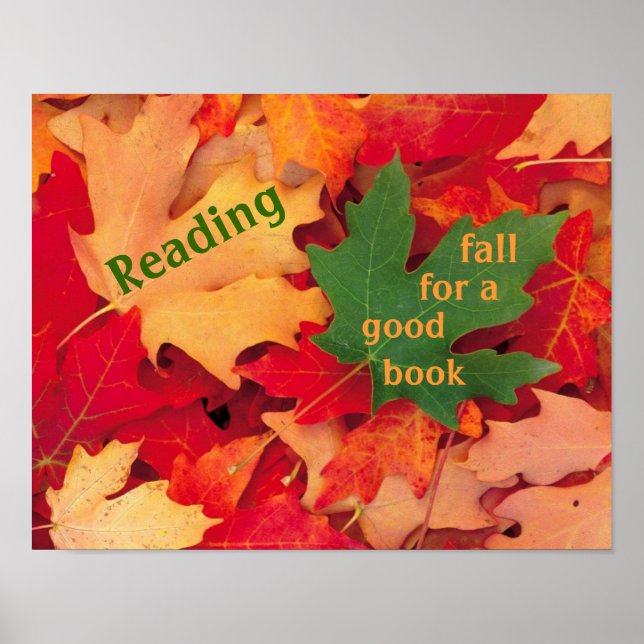 Herbst für ein gutes Buch-Reading-Poster Poster (Vorne)