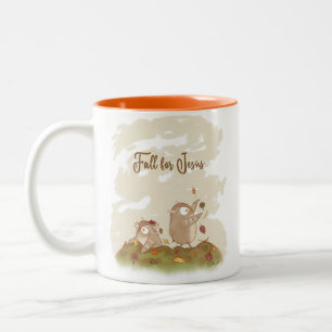 Herbst für Jesus-Tasse Zweifarbige Tasse