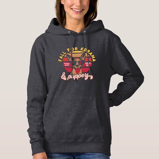 Herbst für Kdrama und Puppers Hoodie (Vorderseite)