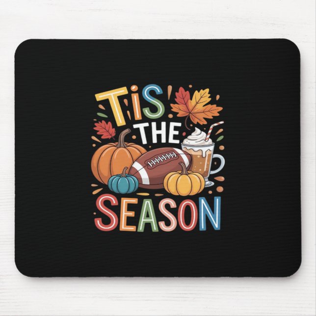 Herbst-Fußball-Herbst-Pumpkaffee Lover Mousepad (Vorne)