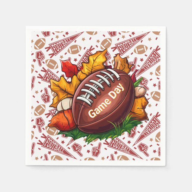 Herbst-Fußballsaison-Papier  Serviette (Vorderseite)