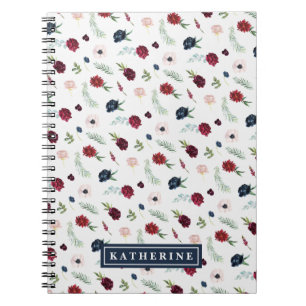 Herbst-Garten Muster Personalisierte Spirale Noteb Notizblock