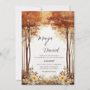 Herbst-Garten-Wald-Hochzeit Einladung