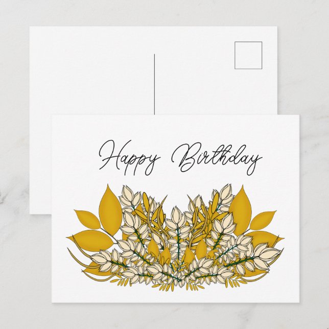 Herbst Geburtstag Feiertagspostkarte (Vorne/Hinten)