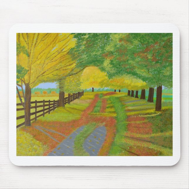 Herbst - gefallene Blätter Mousepad (Vorne)