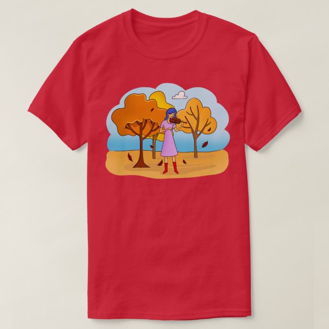 Herbst-Geige T-Shirt (Design vorne)