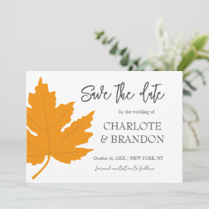 Herbst Gelbe Ahornblatt Hochzeit SaveThe Date Einladung