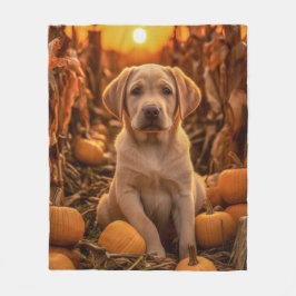 Herbst Gelbe Labrador Pup Fleecedecke