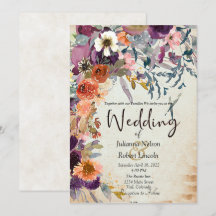 Herbst gemischte Aquarellfarben Blumen Hochzeit Ei
