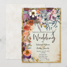 Herbst gemischte Aquarellfarben Blumen Hochzeit Ei