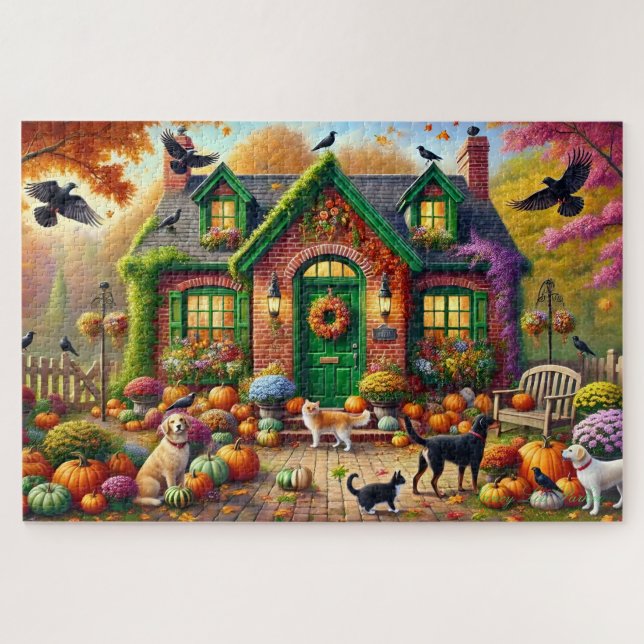 Herbst Gemütliche Hütte Charm 1014 Puzzle (Horizontal)
