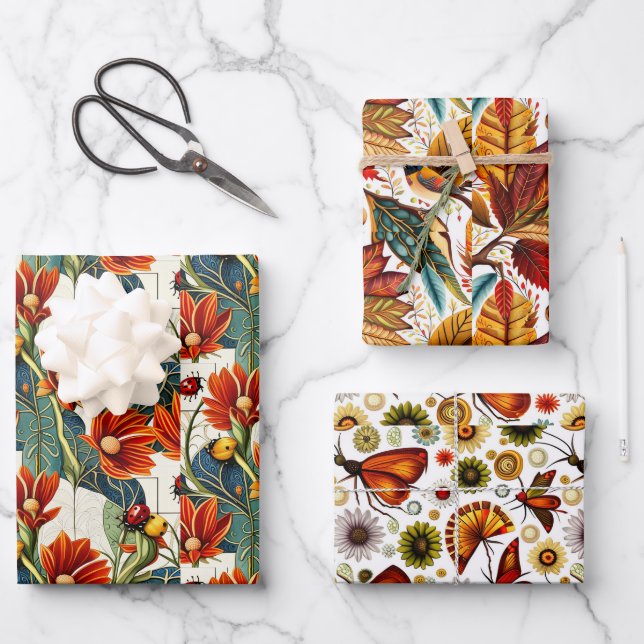 Herbst Geschenkpapier Set (Vorderseite)