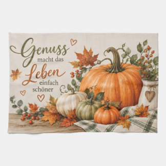 Herbst Geschirrtuch Genuss macht das Leben schöner