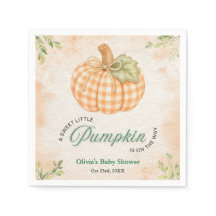 Herbst-Gingham Ein Kleiner Kürbis-Baby-Party