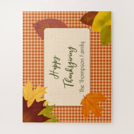 Herbst Gingham Erntedank Jigsaw Puzzle