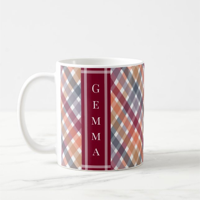 Herbst-Gingham Kaffeetasse (Links)