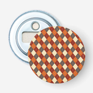 Herbst-Gingham-Muster Flaschenöffner