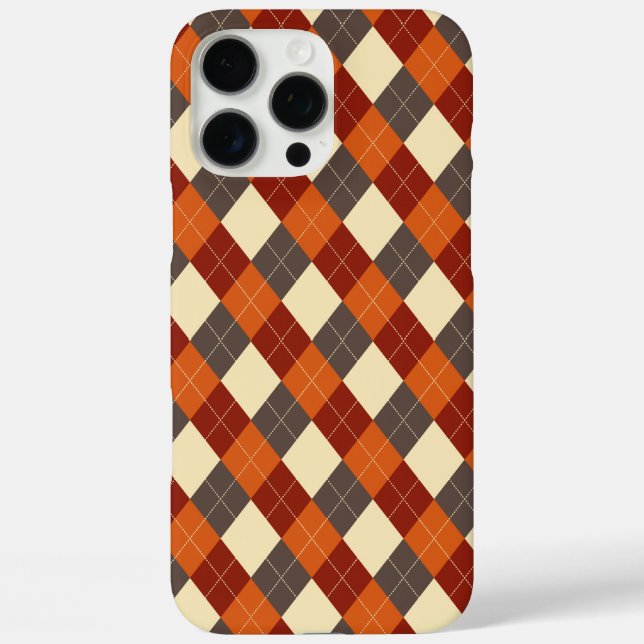 Herbst-Gingham-Muster iPhone 16 Pro Max Hülle (Rückseite)