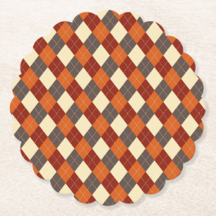 Herbst-Gingham-Muster Untersetzer